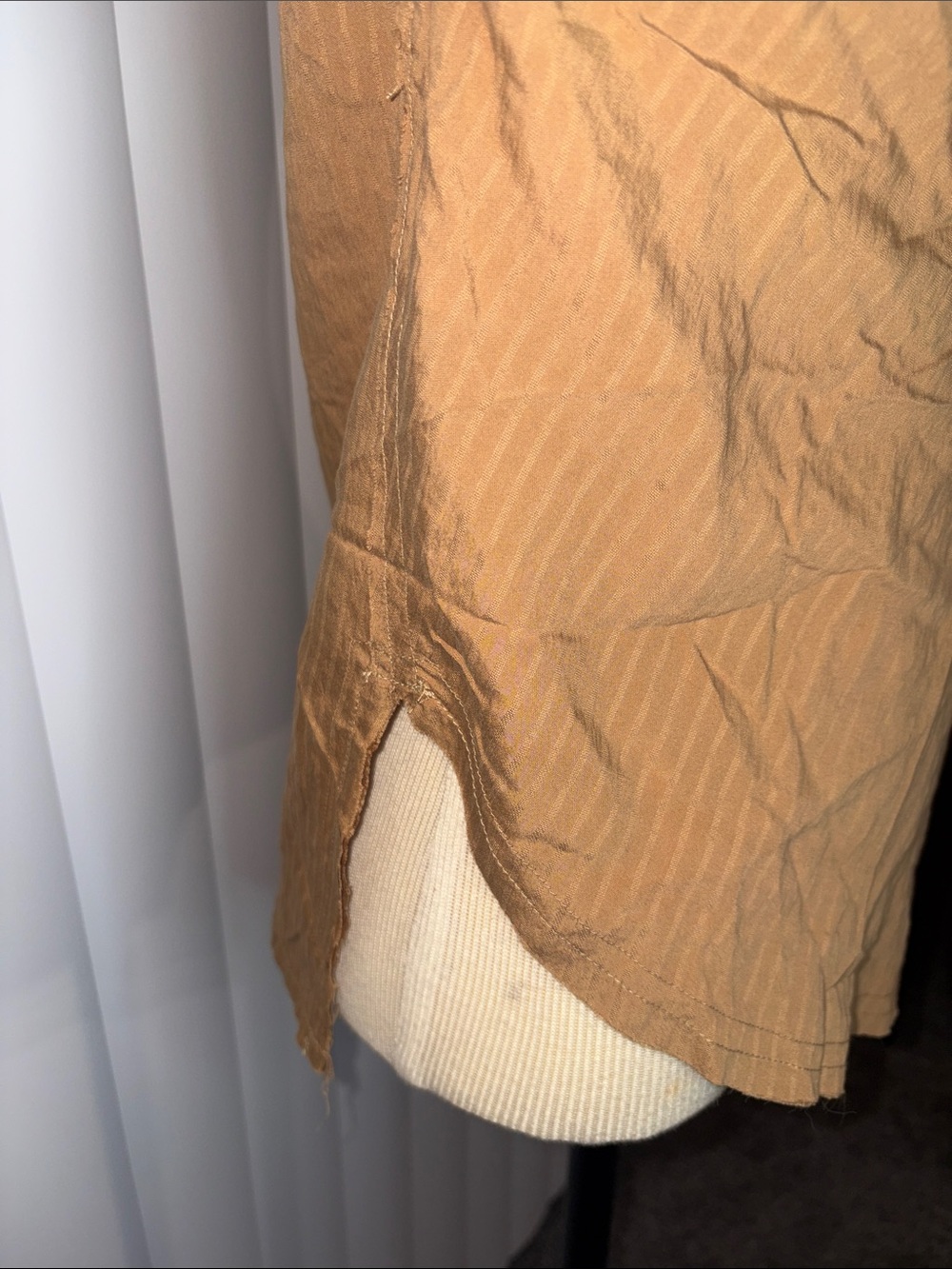 ZARA Women’s Tan Asymmetric Cowl Neck Draped Beaded Straps Textured Top XS - Picture 4 of 9